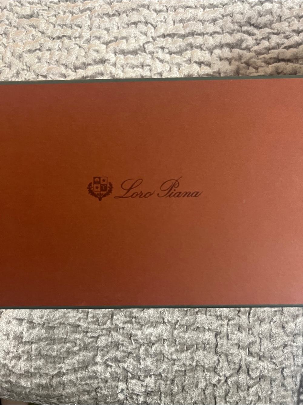 Loro Piana Leather Logo Box in Terracotta